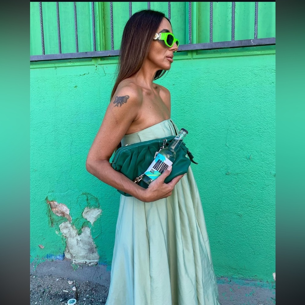 Zara Mint Green Strapless Balloon Midi Dress - Picture 3 of 10